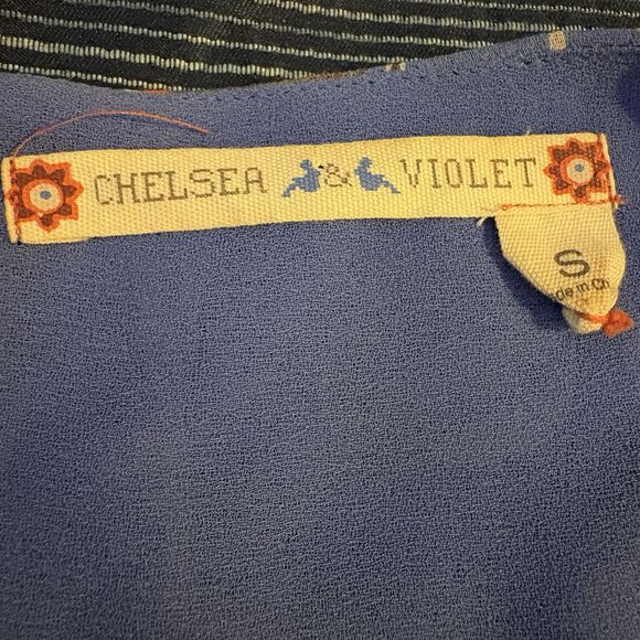 Chelsea & Violet Cold Shoulder Mini Dress Womens S Boho Floral Blue Summer - Picture 5 of 11